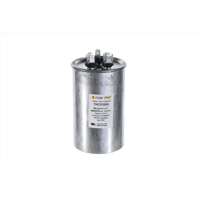 55+5 Mfd 440 Volt Round Run Capacitor For Electrical Applications
