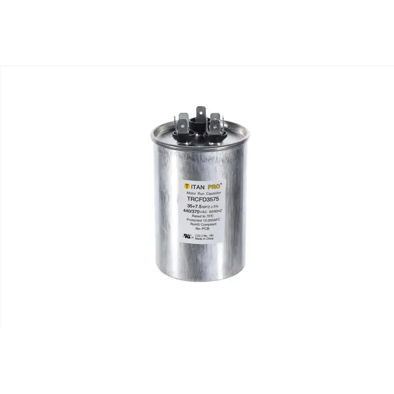 35+7.5 Mfd 440 Volt Round Run Capacitor - Model Trcfd3575