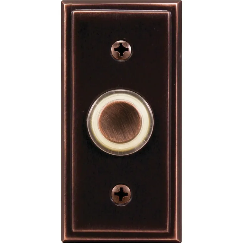 Oil Rubbed Bronze Metal Wired Pushbutton Doorbell