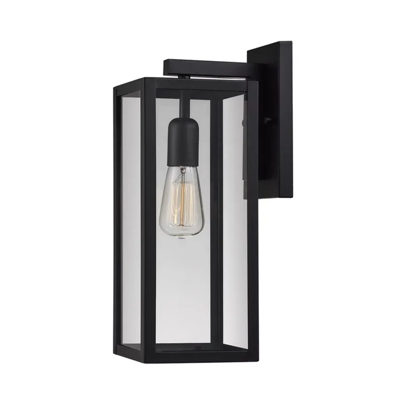 Vintage 1-light Matte Black Hurley Wall Sconce, Model 44314