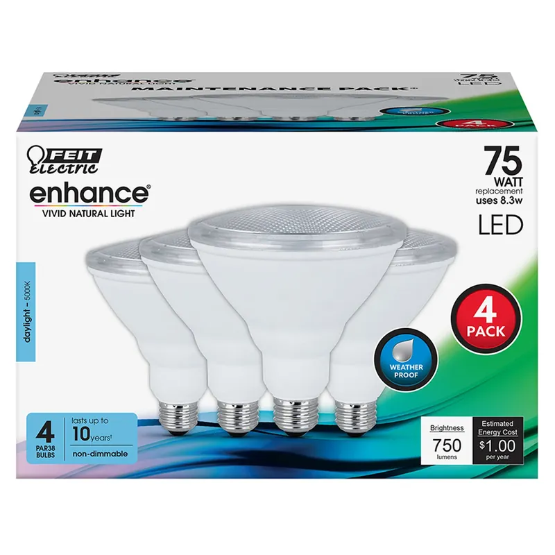 Enhance Par38 E26 (medium) Led Bulb Daylight 75 Watt Equivalence 4 Pk