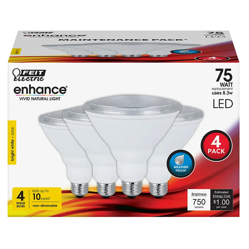 Enhance Par38 E26 (medium) Led Bulb Bright White 75 Watt Equivalence 4 Pk