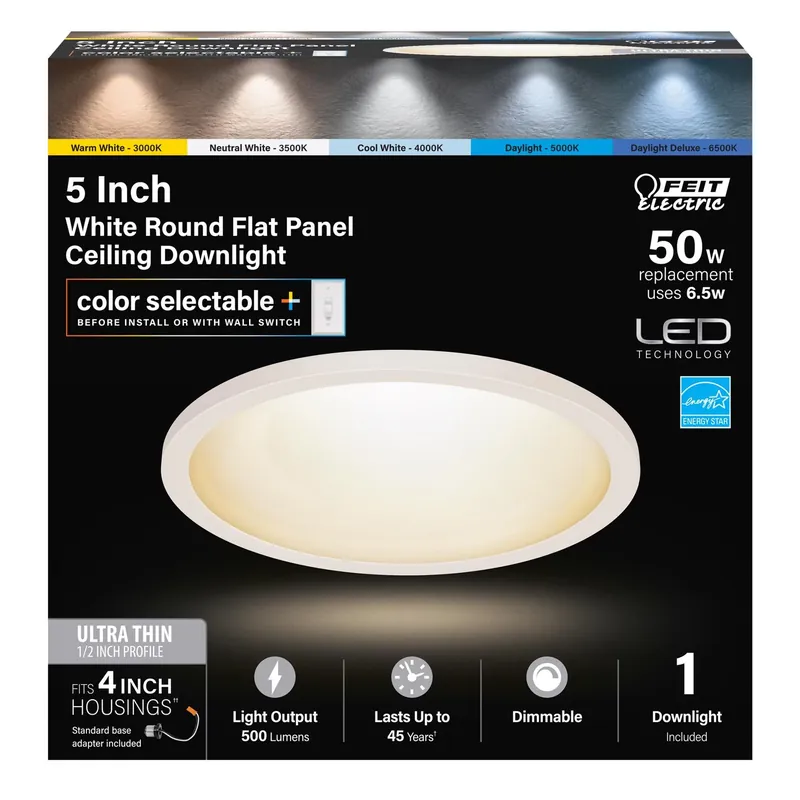 Edgelit Frost White 4 In. W Aluminum Led Retrofit Recessed Lighting 6.5 W