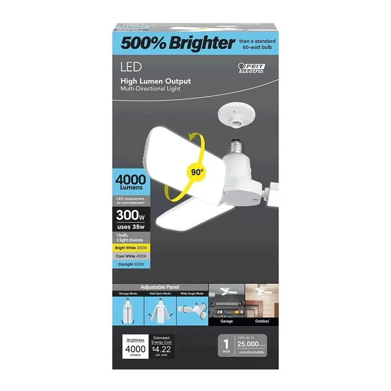 Wide Surface E26 (medium) Led Garage Bulb Bright White 300 Watt Equivalence 1 Pk