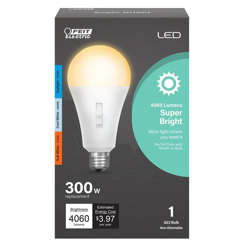 A23 E26 (medium) Led Bulb Adjustable White 300 Watt Equivalence 1 Pk