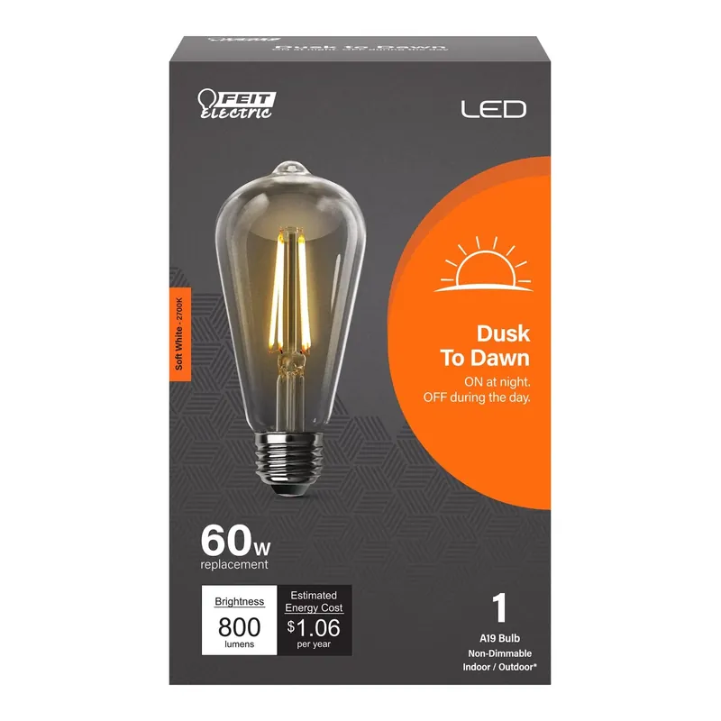 St19 E26 (medium) Led Dusk To Dawn Bulb Soft White 60 Watt Equivalence 1 Pk