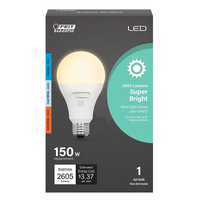 A21 E26 (medium) Smart-enabled Led Bulb Adjustable White 150 Watt Equivalence 1 Pk