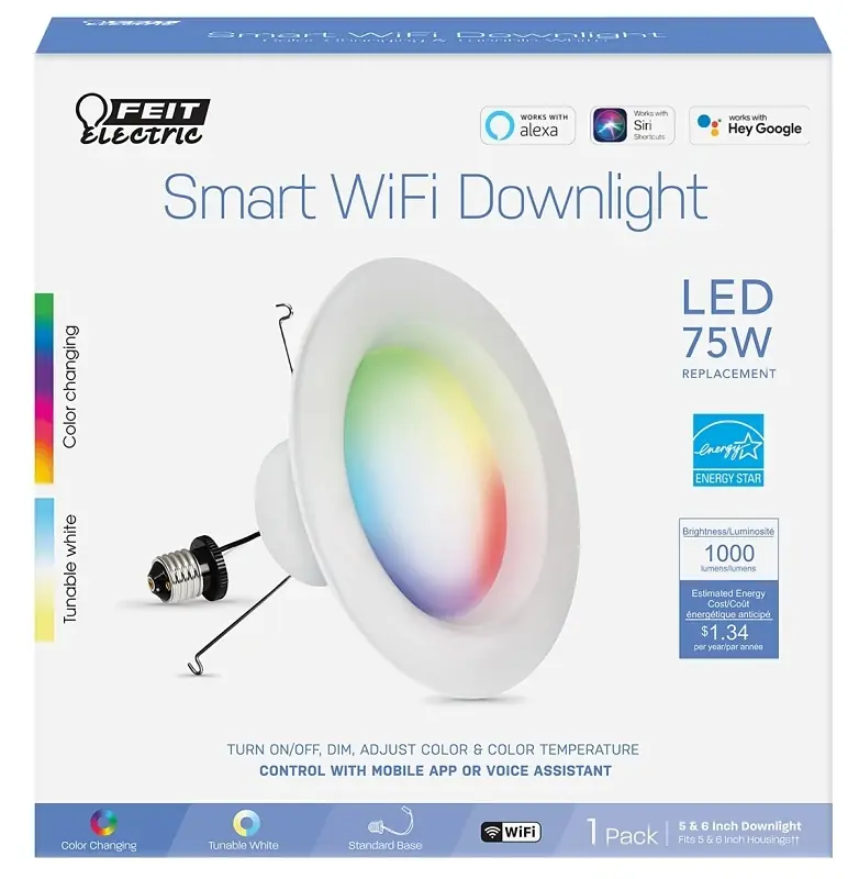 Smart Home 6 In. Aluminum Led Dimmable Recessed Downlight 11.1 W Rgbw