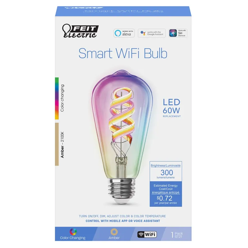 Smart Home St21 E26 (medium) Smart-enabled Led Bulb Amber 60 Watt Equivalence 1 Pk
