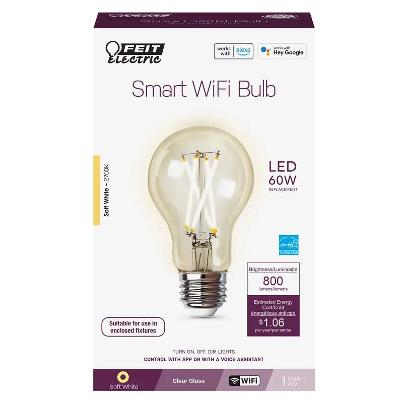 Smart Home A19 E26 (medium) Smart-enabled Led Bulb Soft White 60 Watt Equivalence 1 Pk