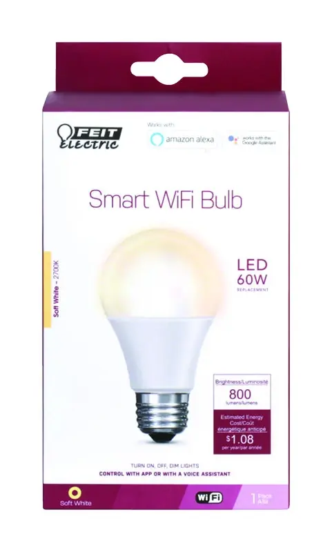Smart Home A19 E26 (medium) Smart-enabled Led Bulb Soft White 60 Watt Equivalence 1 Pk