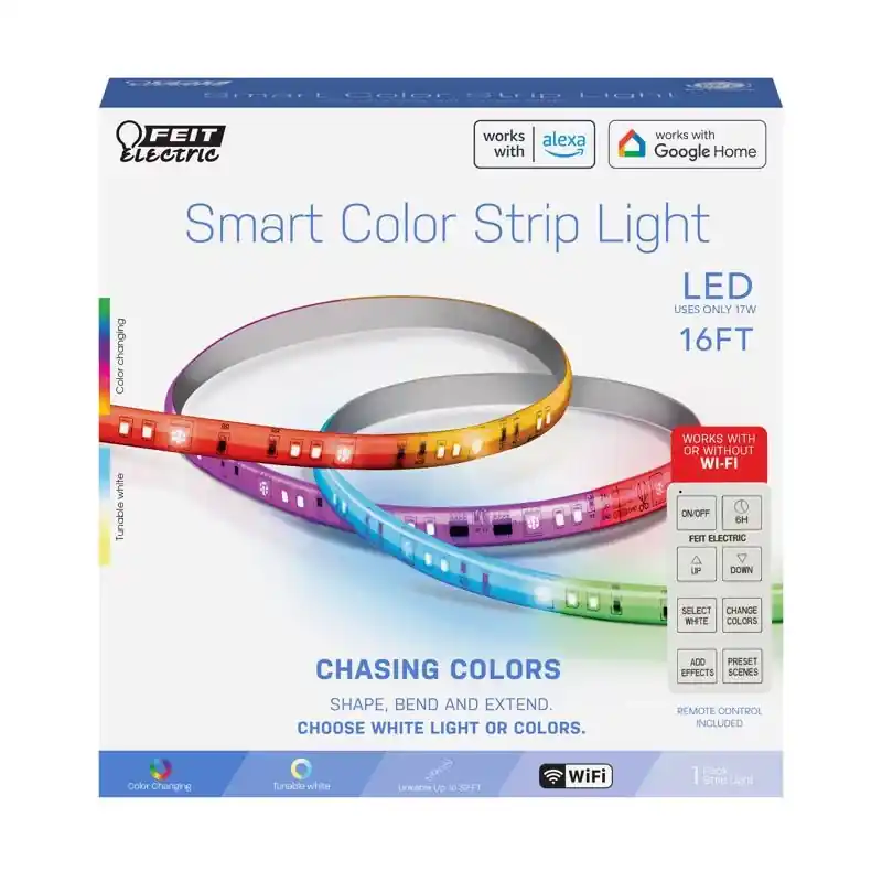 16 Ft Color Changing Plug-in Led Tape Light, Smart Strip, Multi-color