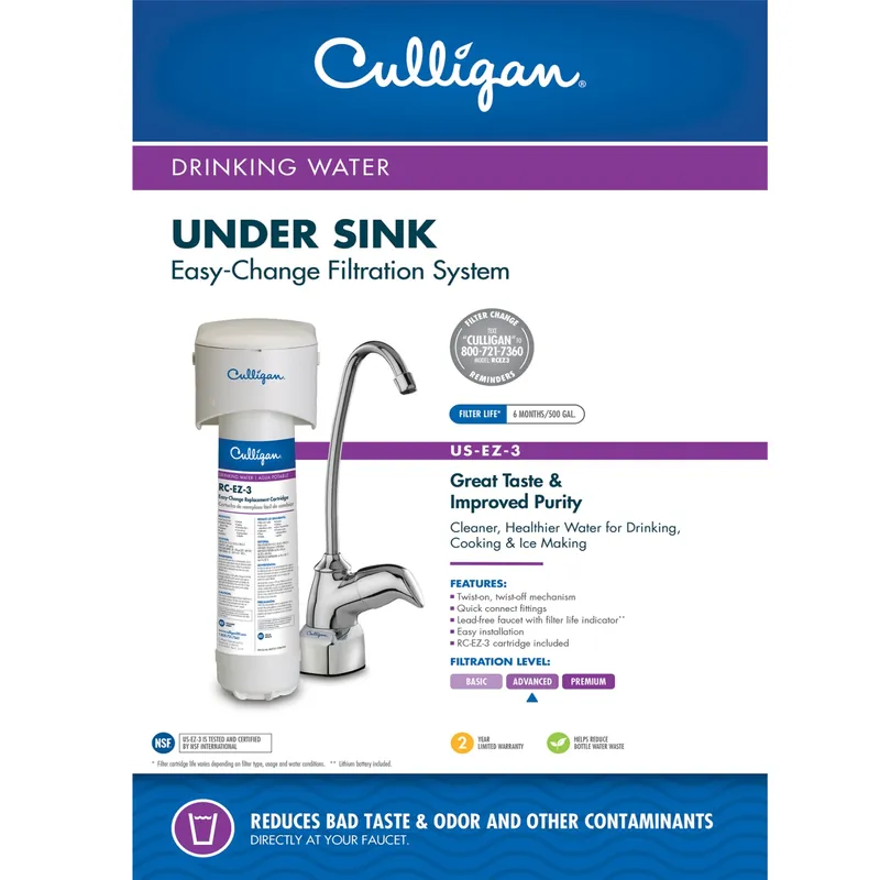 Us-ez-3 Ez-change Under-sink Drinking Water Filtration System