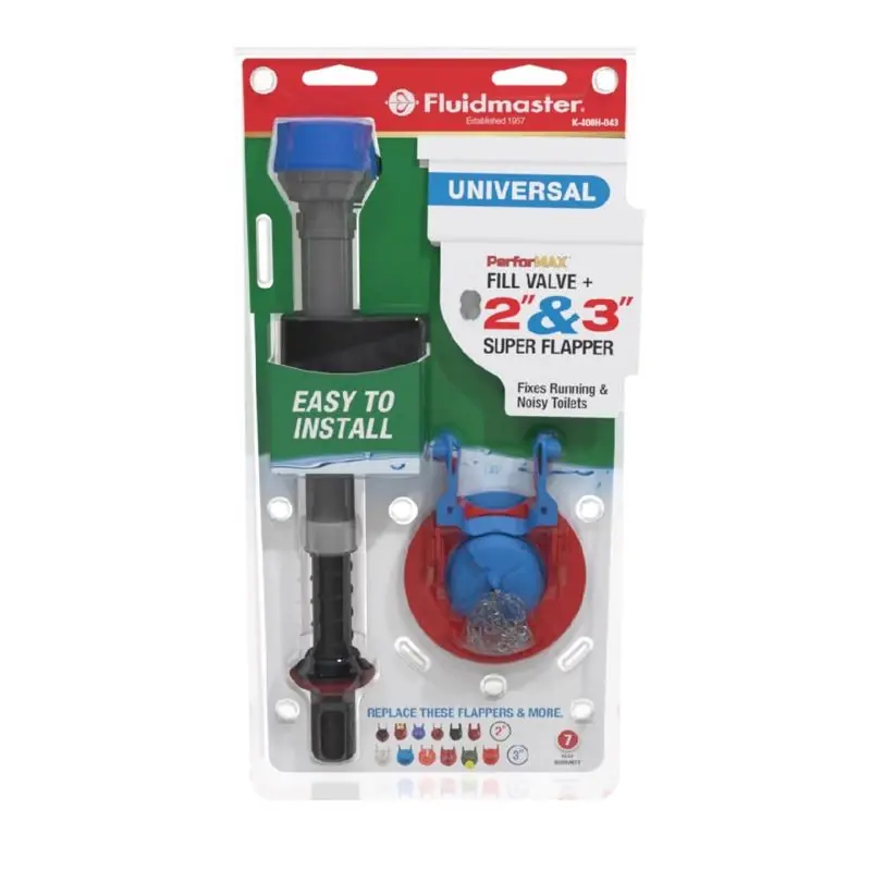 Universal 2 In. And 3 In. Super Toilet Flapper And Performax Fill Valve Kit