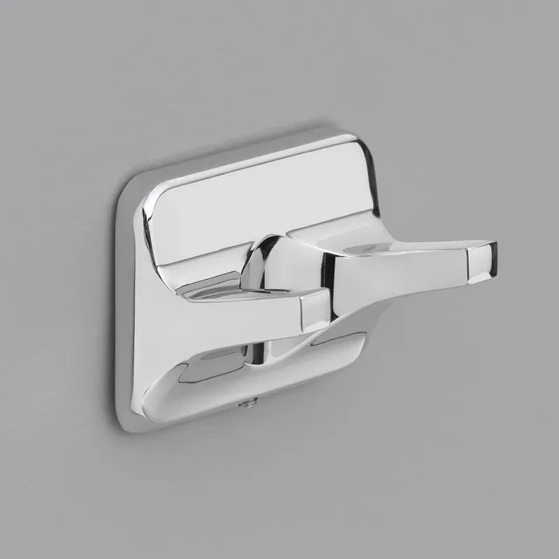 Chrome Double Robe Hook - Die-cast Zinc, 5.6 Height, 4.55 Width