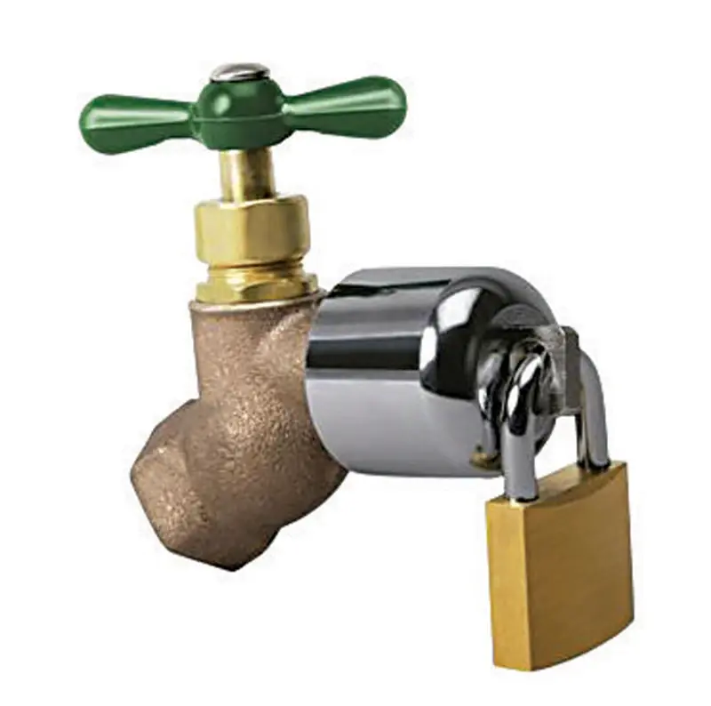 Hose Bibb Lock, Brass & Chrome, 3/4-in. Hose