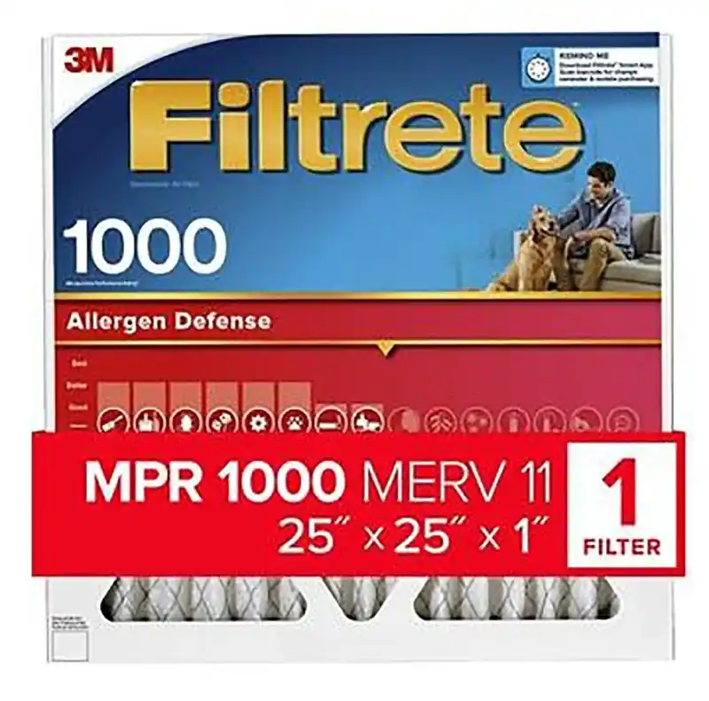 25 In. W X 25 In. H X 1 In. 1000 Mpr Pleated Allergen Air Filter 1 Pk