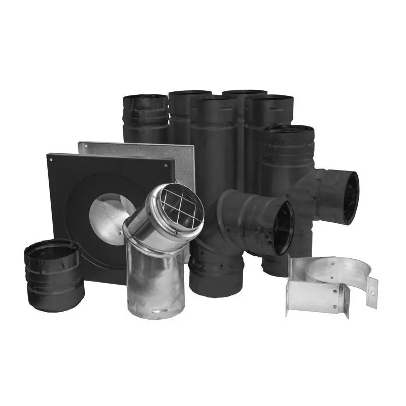 Black Galvanized Steel Pellet Vent Kit 3 Inch