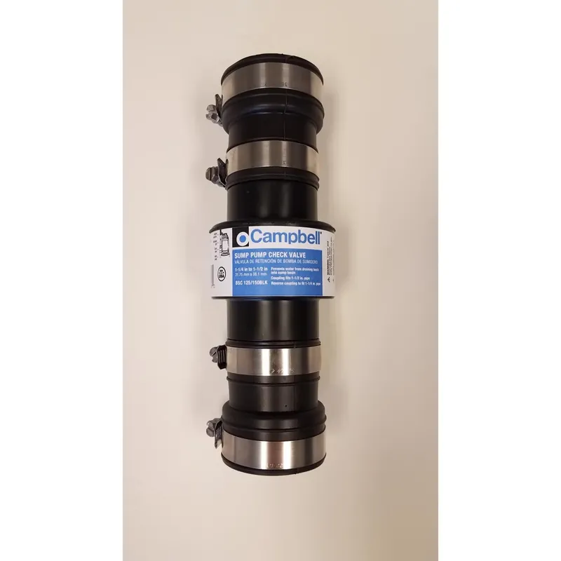 1-1/2 In. D X 1-1/4 In. D Plastic Swing Check Valve With Hose Clamps
