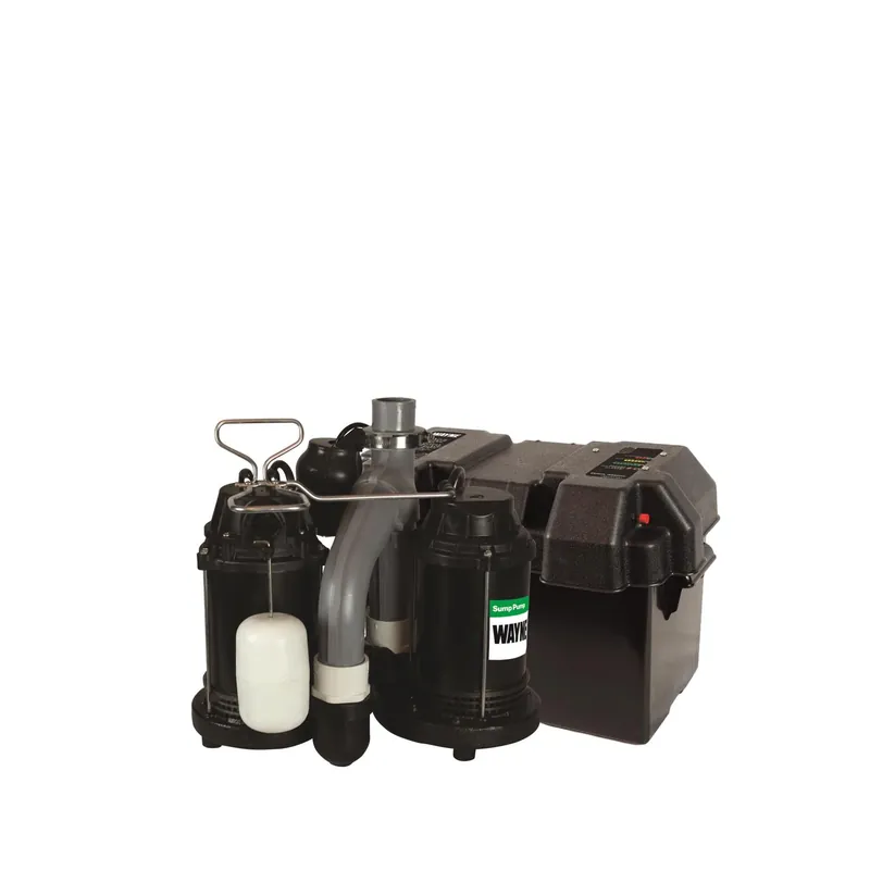 Combination Primary And Backup Sump Pump System, 1/2 Hp