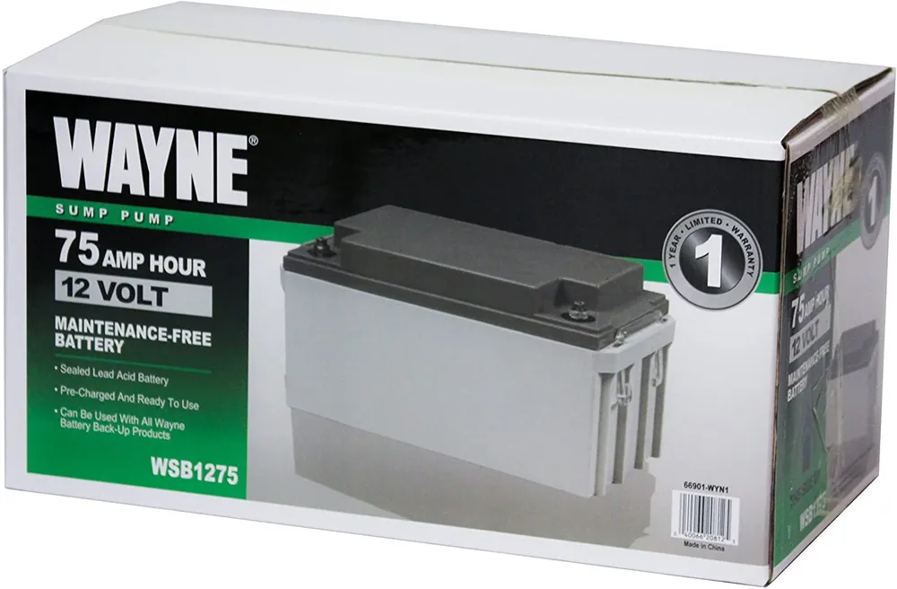 Sealed Lead-acid 12-volt 12 V 75 Mah Maintenance-free Battery Wsb1275 1 Pk