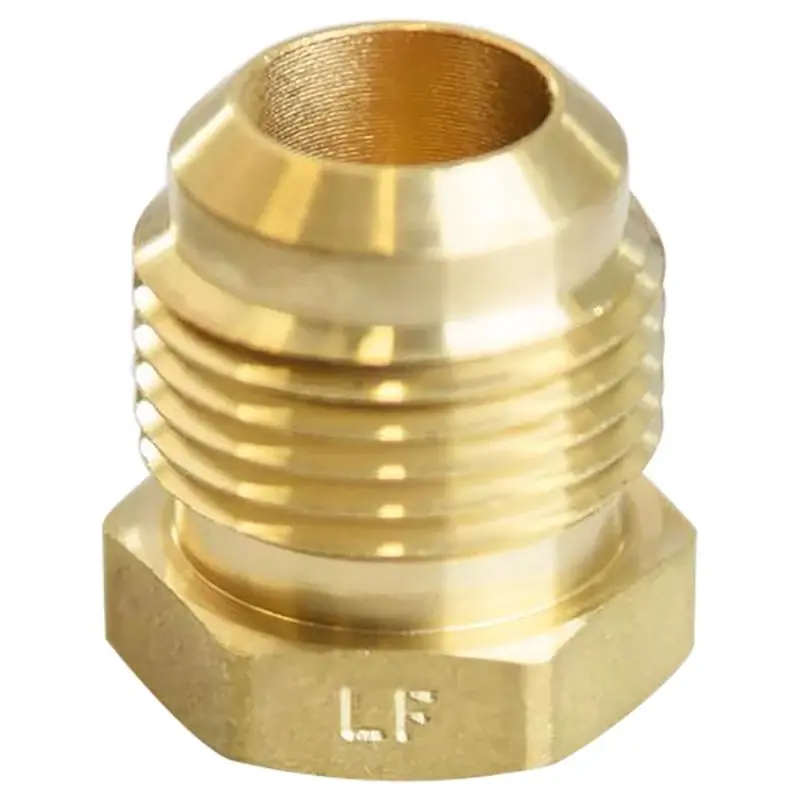 5/8 In. Flare Brass Hex Plug For Copper And Aluminum Pipes