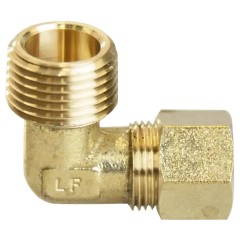 1/2 Inch Compression X 1/2 Inch D Mpt Brass 90 Degree Elbow Fitting