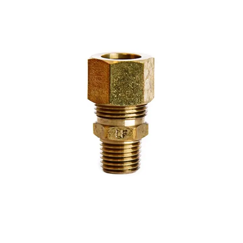 1/2 In. Compression X 1/4 In. Mpt Brass Connector - Durable Plumbing Fitting
