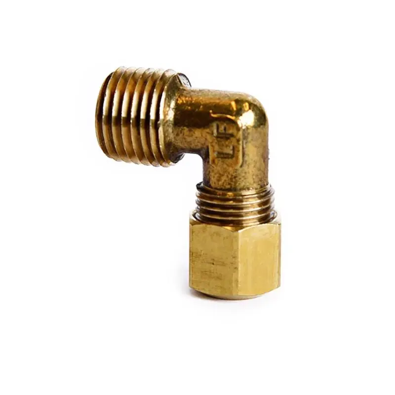 1/4 Inch Compression X 1/4 Inch D Mpt Brass 90 Degree Elbow Fitting