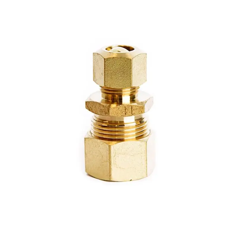 5/8 In. Compression X 3/8 In. D Compression Yellow Brass Union - Lead-free