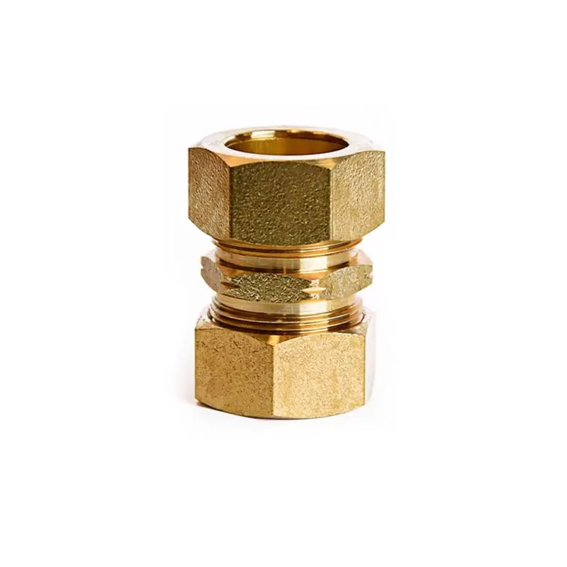 7/8 In. Compression X 7/8 In. D Compression Yellow Brass Union - Model 6jc120110701058