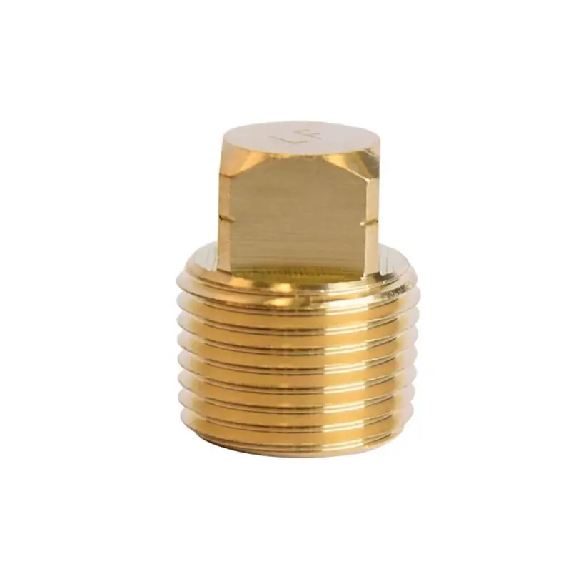 3/8 In. Mpt Lead-free Brass Square Head Cored Plug For Plumbing Applications