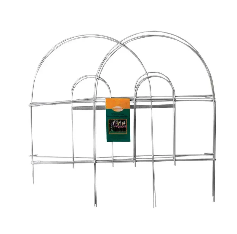 White Round-top Garden Fence, 18-in. X 8-ft.