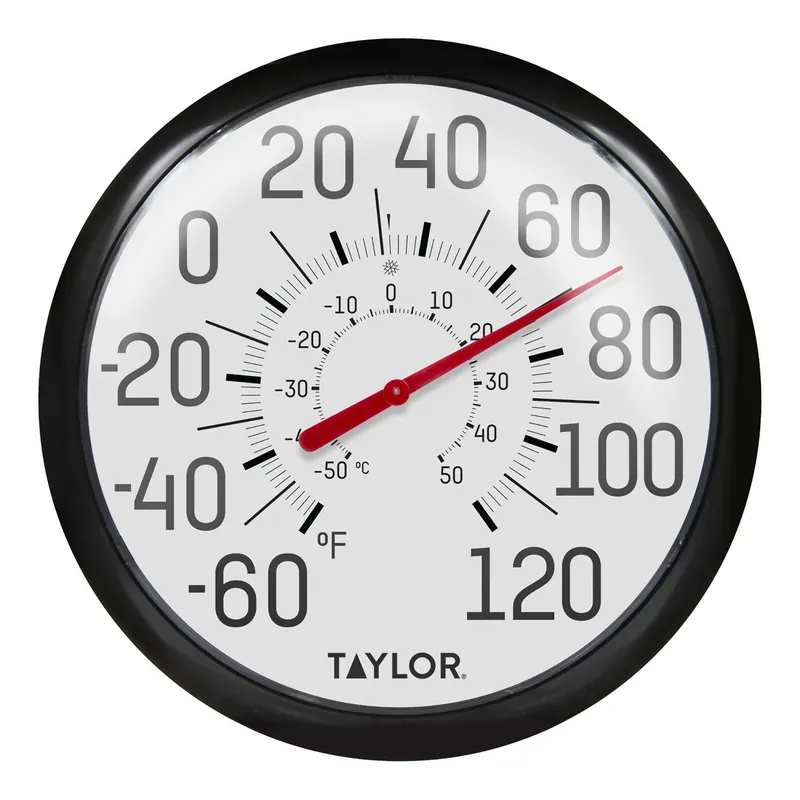 White Outdoor Dial Thermometer, 13-1/4-in.