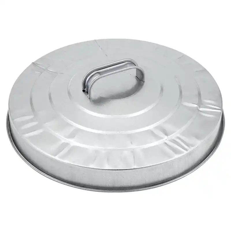 6 Gallon Silver Galvanized Steel Garbage Can With Lid - Animal Proof