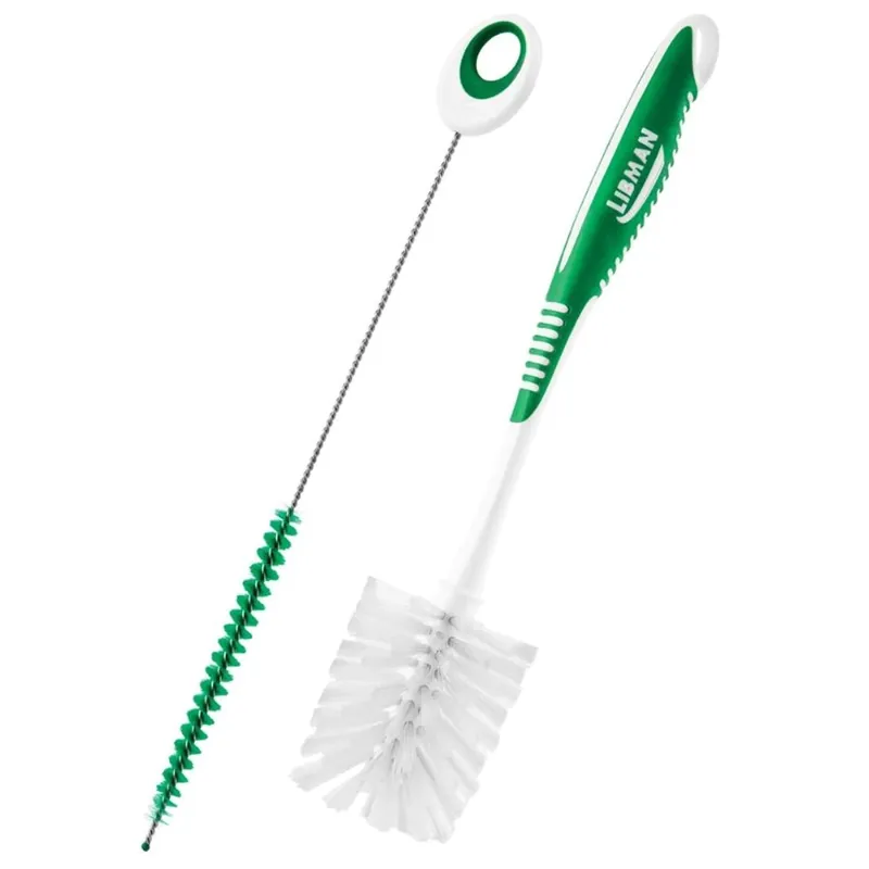 2.5 In. W Soft Bristle 6 In. Plastic/rubber Handle Bottle And Straw Brush Set