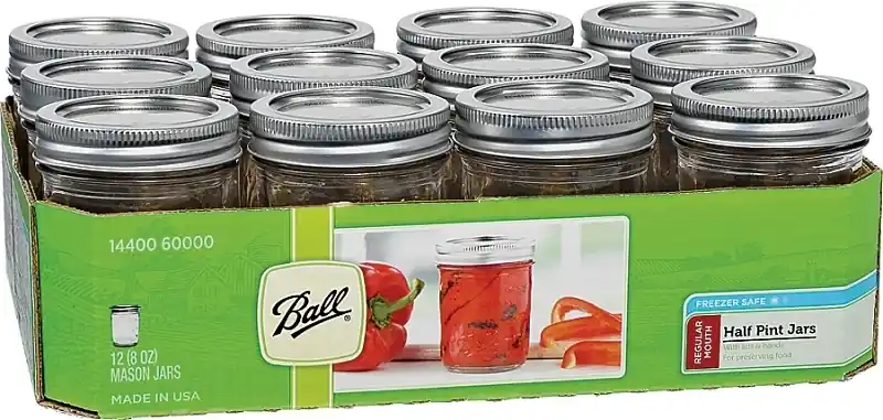 Regular Mouth Mason Jar 8 Oz 12 Pk