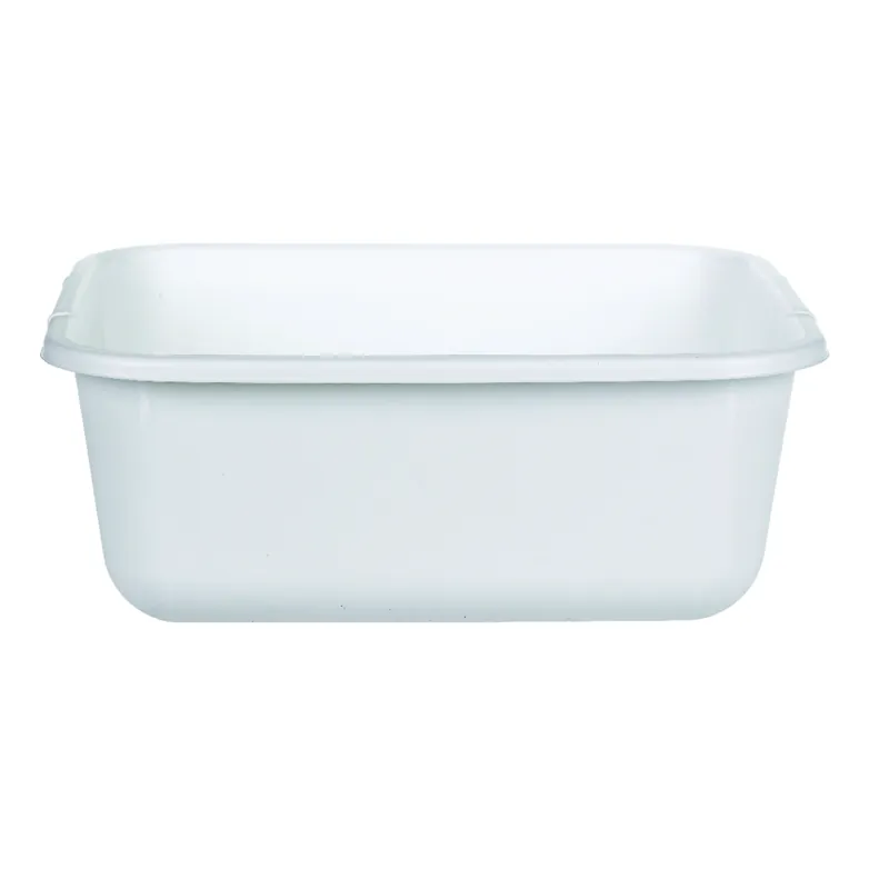Dish Pan, Rectangular, White Plastic, 11-1/2 Qt.