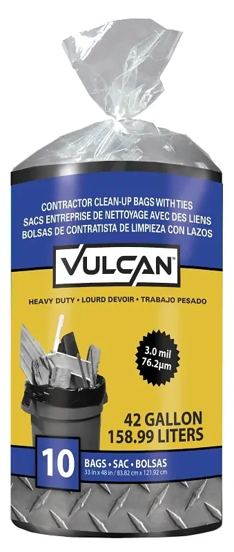 Fg-03812-06 Contractor Trash Bags, 42 Gallon Capacity, 10 Count, Black