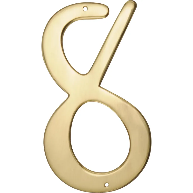 4 In. Gold Brass Nail-on Number 8 1 Pc
