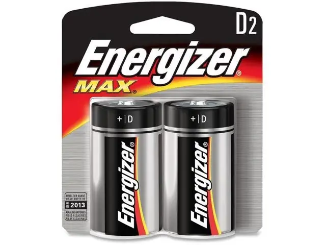 Energizer Max D Alkaline Batteries 2 Pk Carded