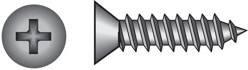 No. 8 Ga. X 1/2 In. L Phillips Flat Head Sheet Metal Screws 100 Pk