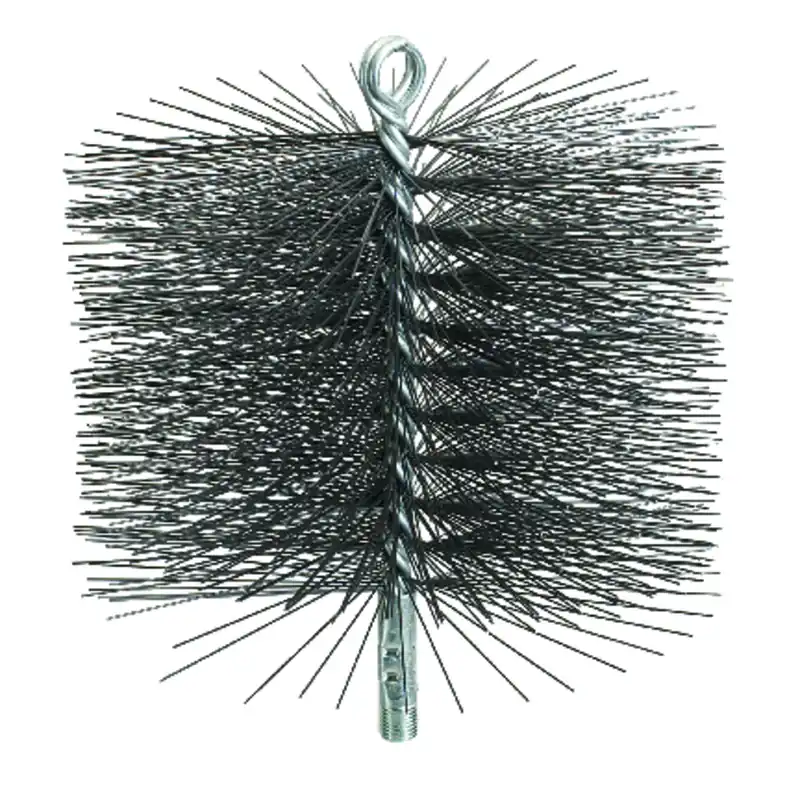 8 In. Round Oil Tempered Chimney Sweep Brush With 1/4 In. Npt Connector