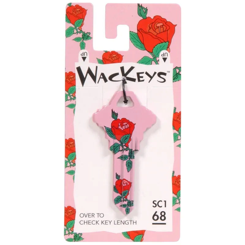 Wackey Rose House/office Universal Key Blank Single Red