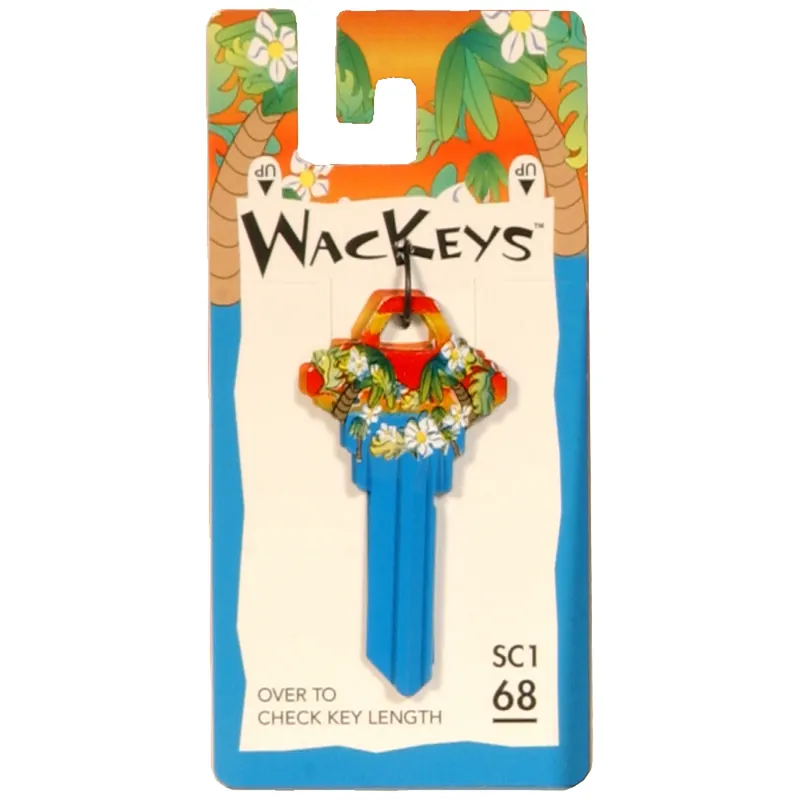 Wackey Hawaiian House/office Key Blank 68 Single For Schlage Multicolored