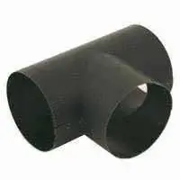 8 Inch 24 Gauge Black Snap-lock Stove Pipe Tee Joint - Model 8-604