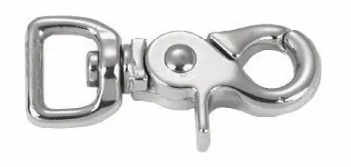 Die Cast Zinc With Nickel Finish Swivel Round Eye Bolt Snap, 1/2 In.