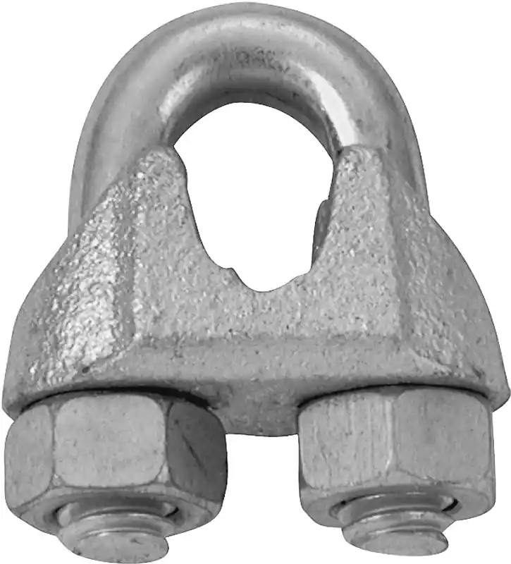 Wire Rope Clip, Galvanized Finish, 1/4-in.