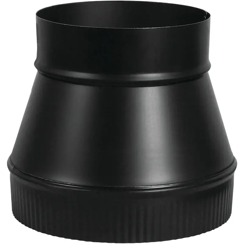 Black Stove Pipe Flue Increaser, 24 Gauge, 6 X 7 In.
