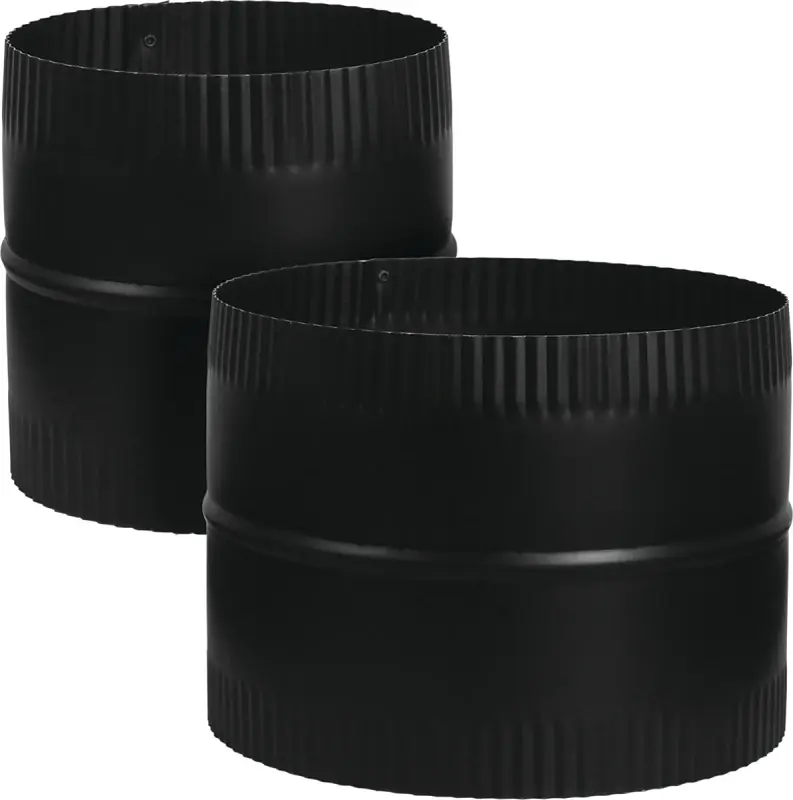 Stove Pipe Starter Joint, Black, 24 Gauge, 8 X 8 In.